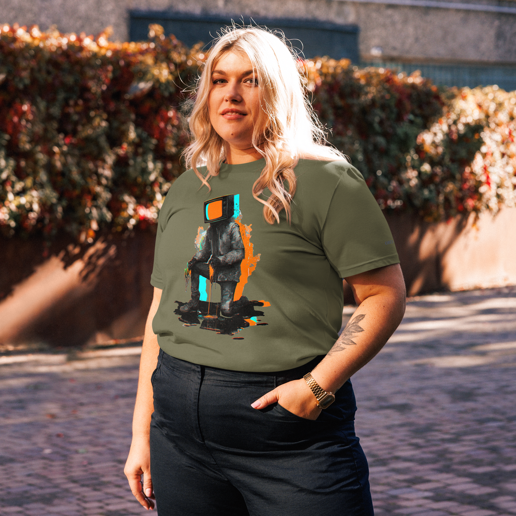 Colour TV Head Organic Cotton Unisex T-Shirt