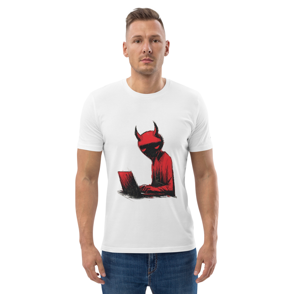 Devil at the Laptop Organic Cotton Unisex T-Shirt