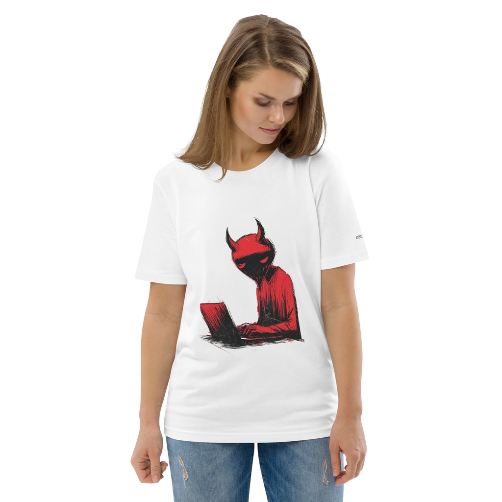 Devil at the Laptop Organic Cotton Unisex T-Shirt