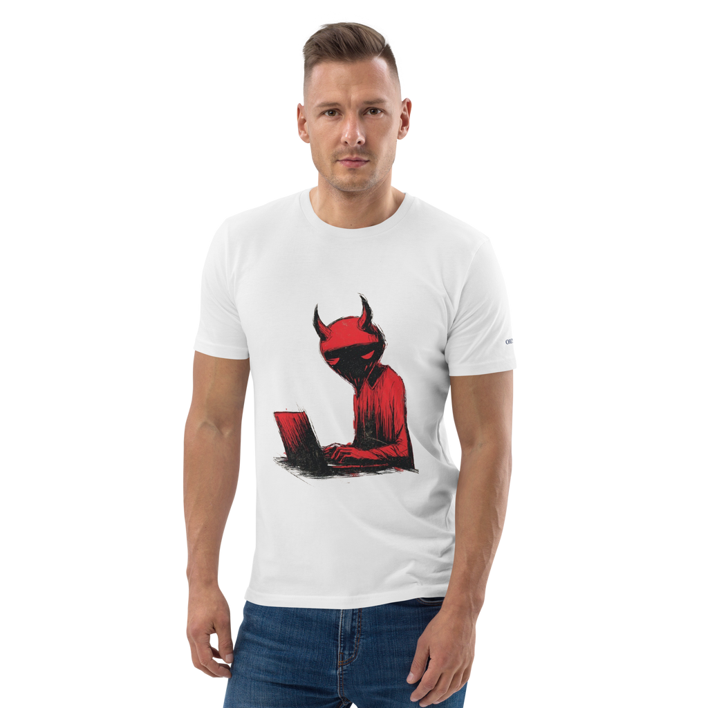 Devil at the Laptop Organic Cotton Unisex T-Shirt