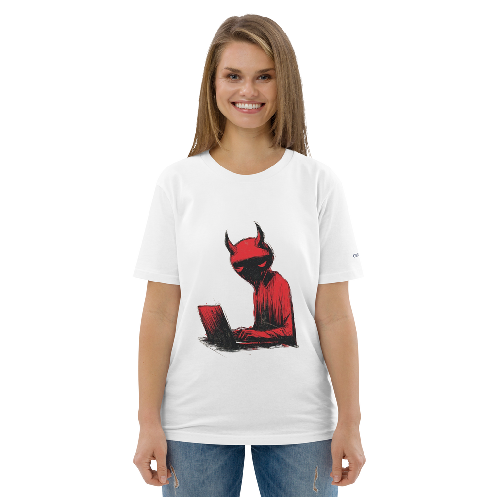Devil at the Laptop Organic Cotton Unisex T-Shirt
