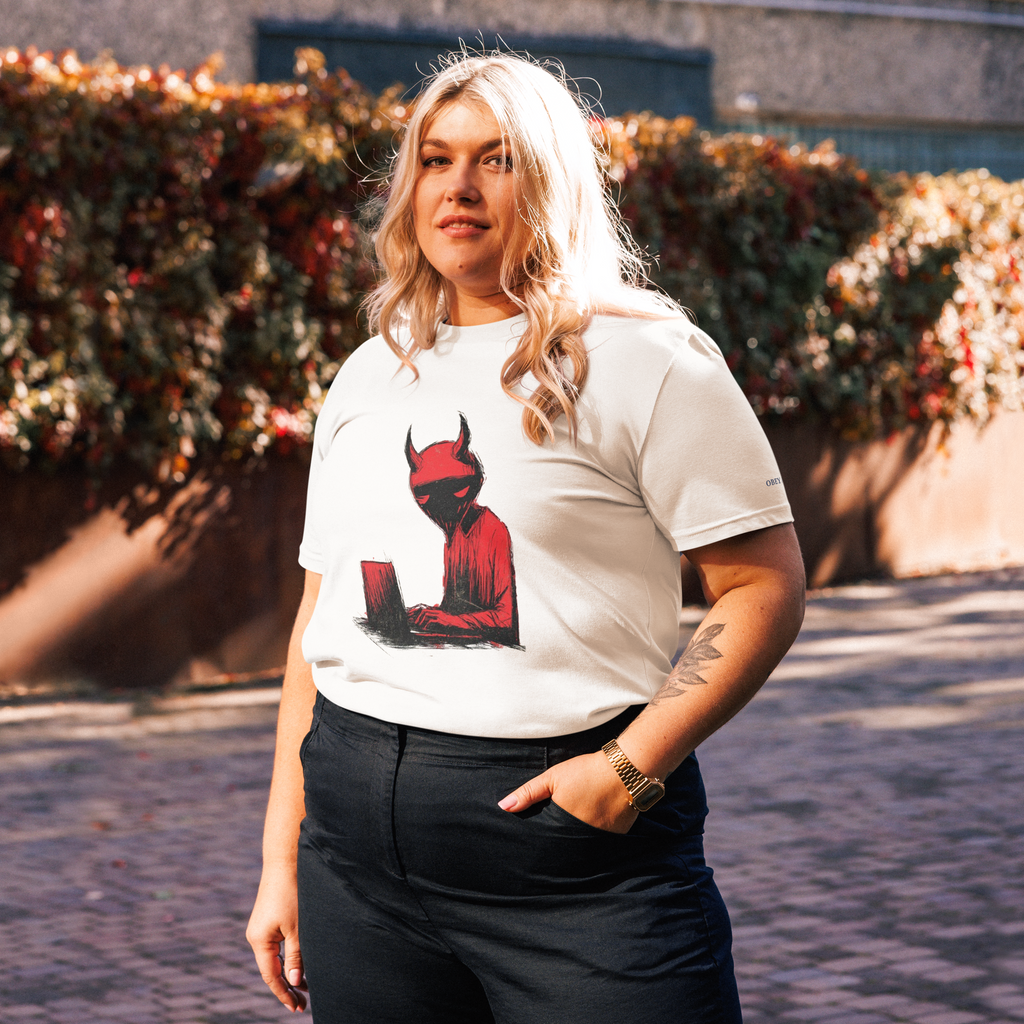 Devil at the Laptop Organic Cotton Unisex T-Shirt