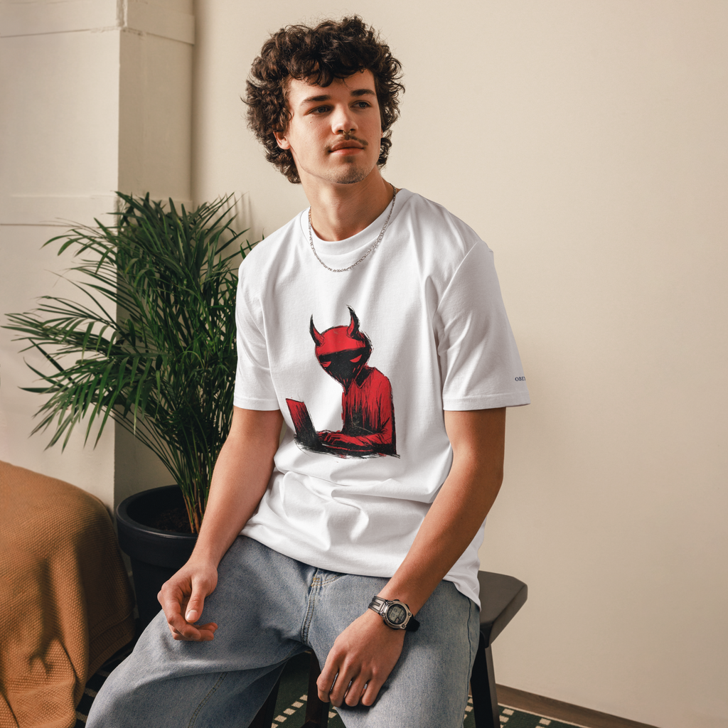 Devil at the Laptop Organic Cotton Unisex T-Shirt