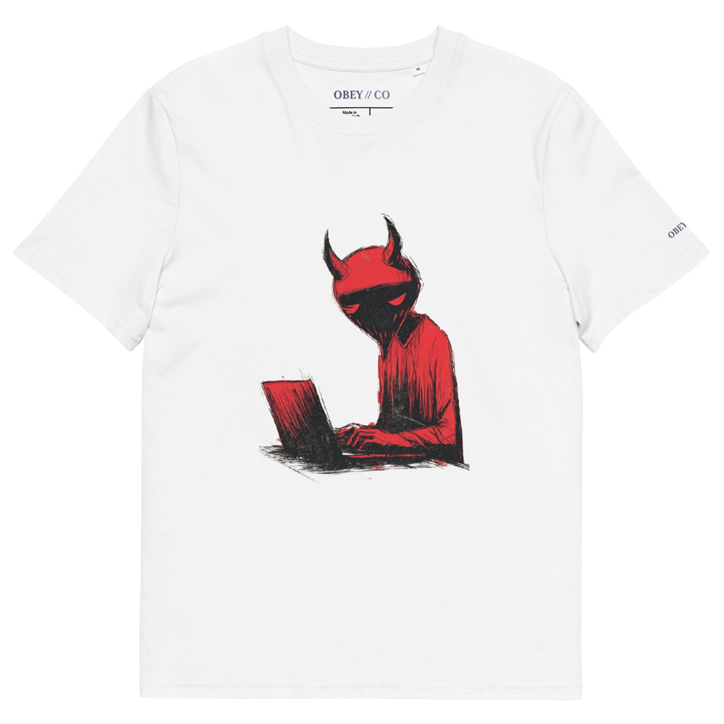 Devil at the Laptop Organic Cotton Unisex T-Shirt