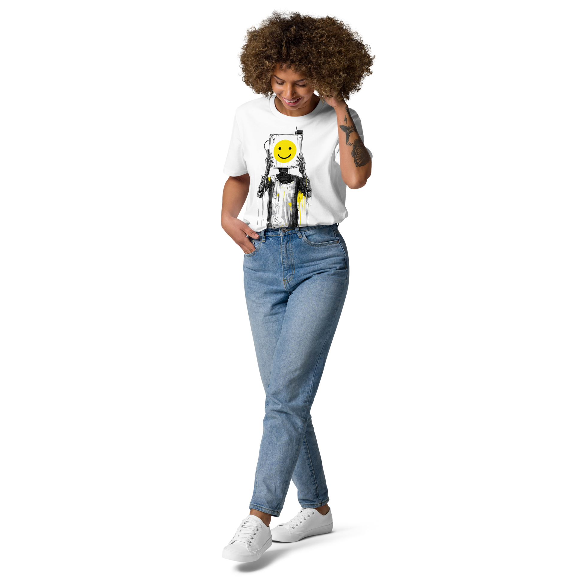 Smiley Screen Organic Cotton Unisex T-Shirt