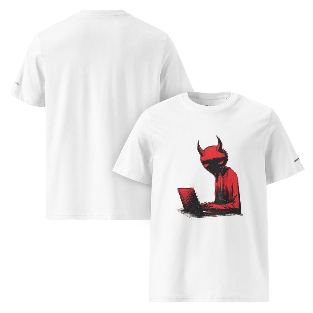 Devil at the Laptop Organic Cotton Unisex T-Shirt