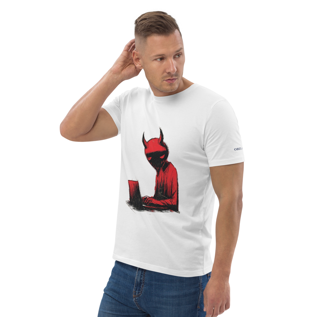 Devil at the Laptop Organic Cotton Unisex T-Shirt